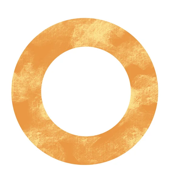 Orange Wheel Ring Donut Circular Geometric Shape Frame Grung Texture — Stock Photo, Image