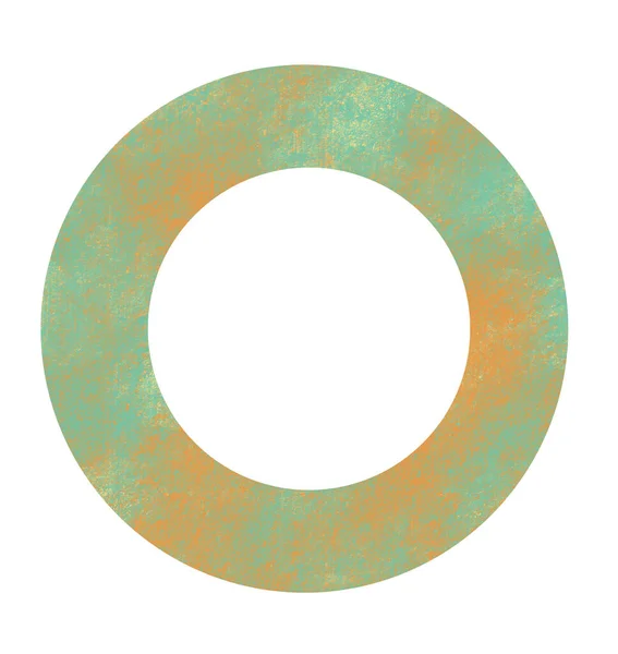 Green Wheel Ring Donut Circular Geometric Shape Frame Grung Texture — Stock Photo, Image