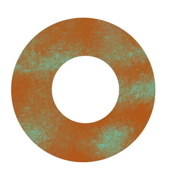 Wheel Ring Donut Circular Geometric Shape Frame Grung Texture Illustration — Stock Photo, Image