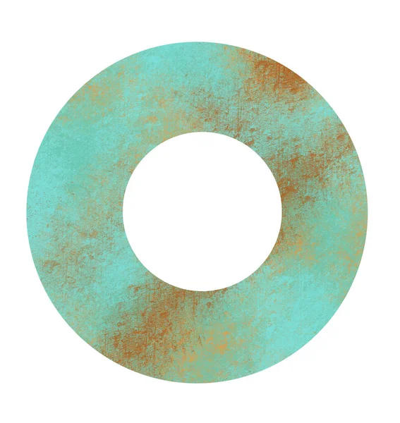 Zielony Koło Pierścień Pączek Okrągły Geometryczny Kształt Ramka Grung Tekstury — Zdjęcie stockowe