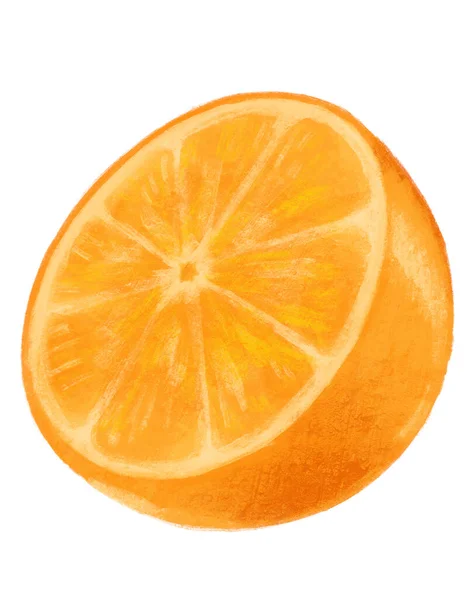 Orange Fruit Cut Half Juicy Drink Cocktail Hand Drawing Illustration — Φωτογραφία Αρχείου