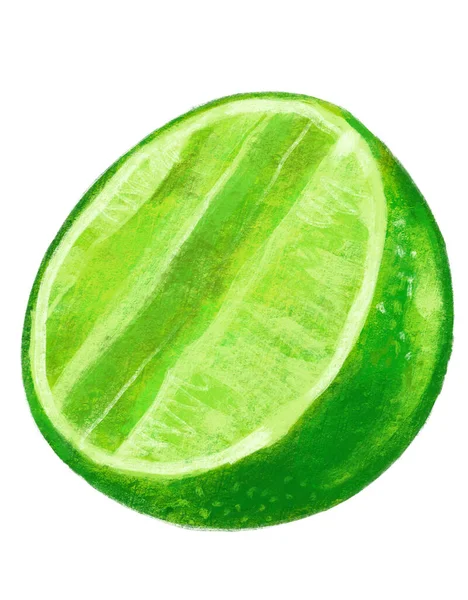 Кислий Зелений Лайм Розрізаний Навпіл Цитрусовий Літній Напій Коктейлю Ручного — стокове фото
