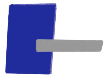 Mavi gri siyah Geometrik dikdörtgen minimal biçim elemanı el çizimi illüstrasyonu