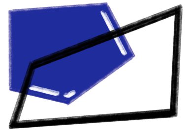 Mavi gri siyah Geometric minimal biçim el çizimi illüstrasyonu