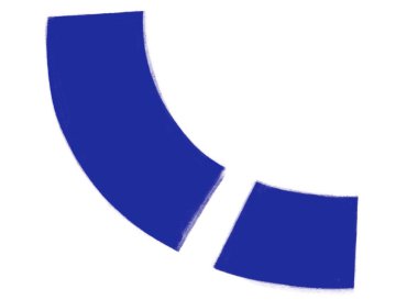 Mavi gri siyah Geometrik yarım daire minimal biçim eleman el çizimi illüstrasyonu