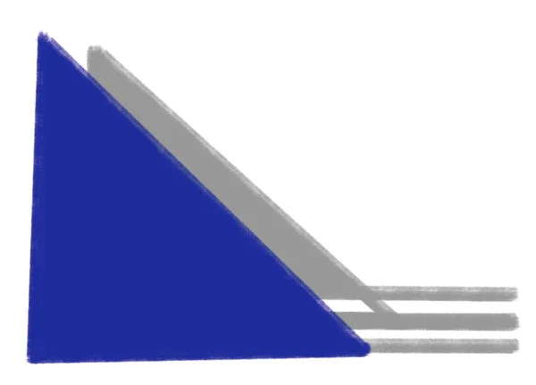Azul Cinza Preto Triângulo Geométrico Estilo Mínimo Elemento Mão Desenho — Fotografia de Stock