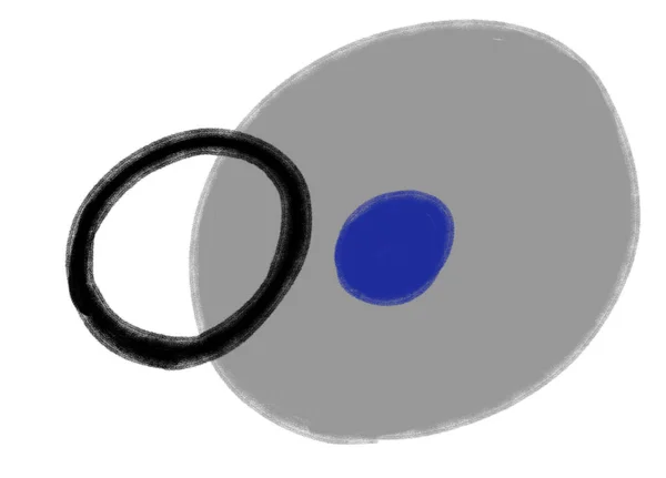 Синій Сірий Чорний Геометричне Коло Мінімальний Стиль Елемент Ілюстрація Малювання — стокове фото