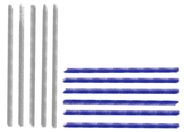 Blå Grå Svart Geometrisk Linje Skiss Minimal Stil Element Hand — Stockfoto