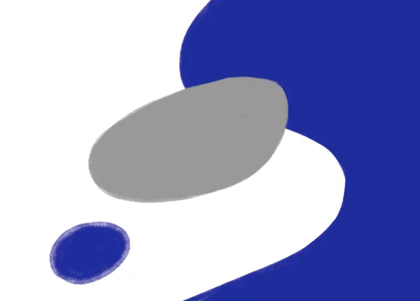 Синя Сіра Чорна Пляма Органічна Геометричний Мінімальний Стиль Елемент Ілюстрація — стокове фото