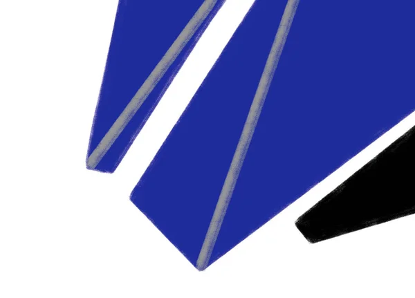 Μπλε Γκρι Μαύρο Γεωμετρικό Σχήμα Minimal Στυλ Στοιχείο Χέρι Σχέδιο — Φωτογραφία Αρχείου