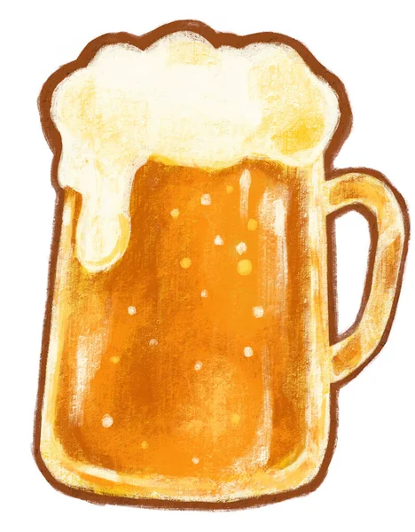 Холодний Коричневий Ель Пиво Пінним Алкоголем Бузковий Напій Рука Цифровий — стокове фото