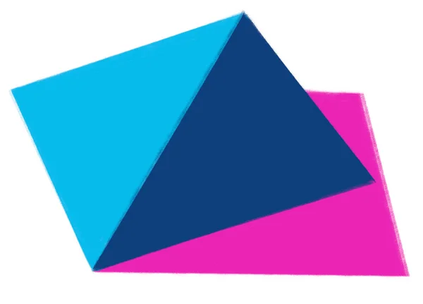 Neon Tokio Różowy Nowoczesny Piramida Baner Pole Tekstowe Geometryczne Perspektywy — Zdjęcie stockowe
