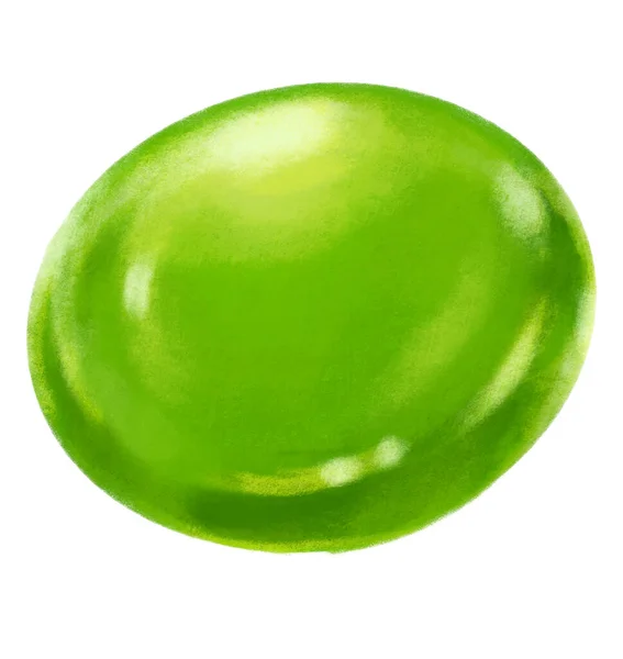Green Clear Hard Cany Sweets Fruit Flavour Digital Paint Illustration — 图库照片