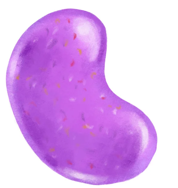 Jelly Bean Gummy Sugar Sweet Candy Colorful Flavor Illustartion Art — Stock fotografie
