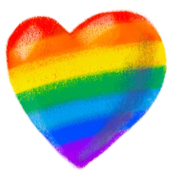 Forma Coração Orgulho Arco Íris Símbolo Lgbtq Igualdade Direitos Mão — Fotografia de Stock