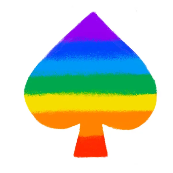 Pique Symbole Fierté Arc Ciel Symbole Lgbtq Droits Égalité Dessiné — Photo