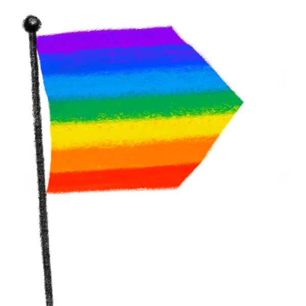 Vlag Trots Regenboog Symbool Lgbtq Gelijkheid Rechten Met Hand Getekend — Stockfoto