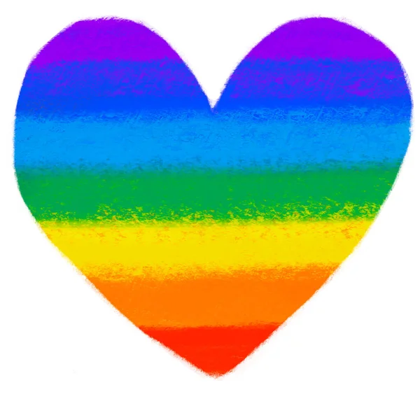Kalp Aşkı Sembolü Gurur Gökkuşağı Sembolü Lgbtq Eşitlik Hakları Çizimi — Stok fotoğraf