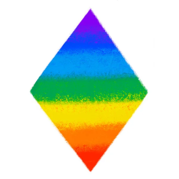 Diamante Simbolo Orgoglio Arcobaleno Simbolo Lgbtq Uguaglianza Diritti Disegnato Mano — Foto Stock