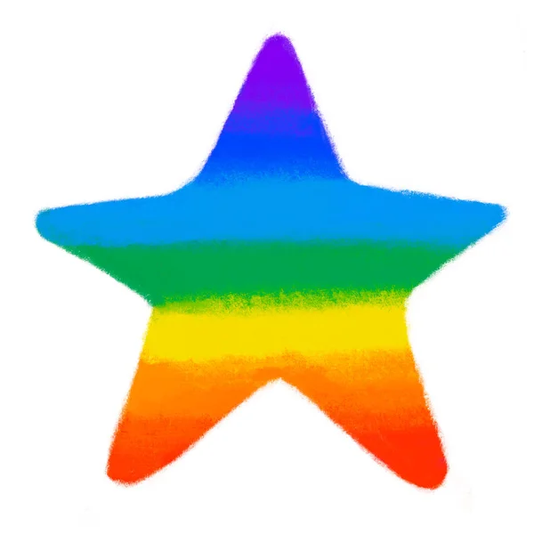 Símbolo Estrela Orgulho Arco Íris Símbolo Lgbtq Igualdade Direitos Mão — Fotografia de Stock