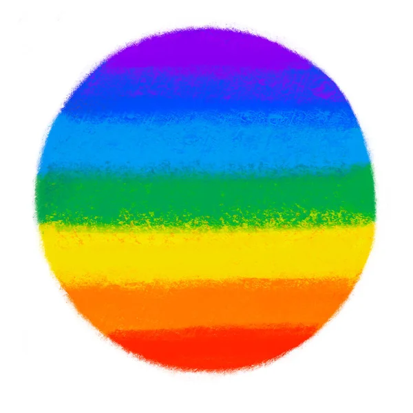 Cirkel Vorm Trots Regenboog Symbool Lgbtq Gelijkheid Rechten Met Hand — Stockfoto