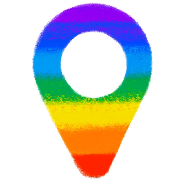 Pin Symbool Trots Regenboog Symbool Lgbtq Gelijkheid Rechten Hand Getekend — Stockfoto