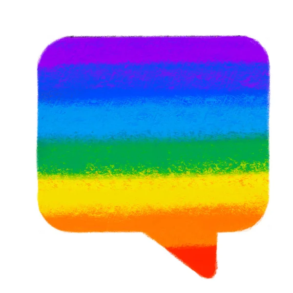 Conversación Burbuja Orgullo Arco Iris Símbolo Lgbtq Igualdad Derechos Mano —  Fotos de Stock