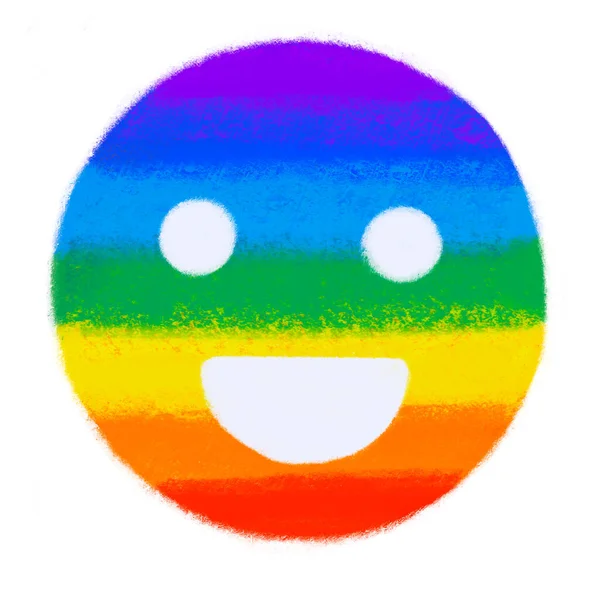 Smile Face Emoji Pride Regenbogen Symbol Lgbtq Gleichberechtigung Hand Gezeichnet — Stockfoto