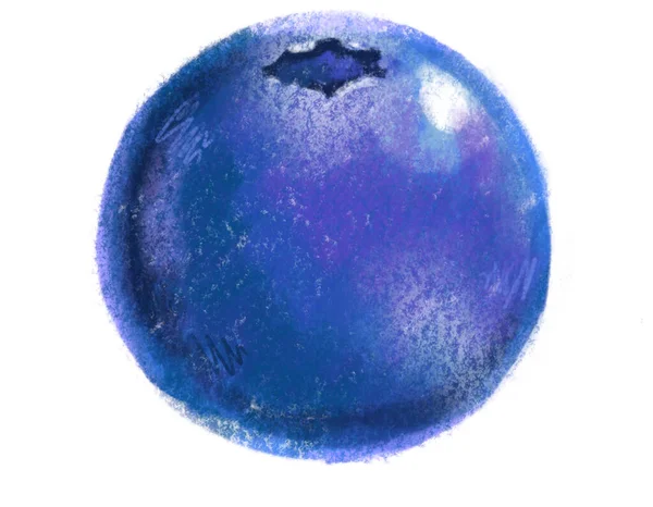 Blueberry Saudável Fruta Comida Pintura Aquarela Ilustração — Fotografia de Stock