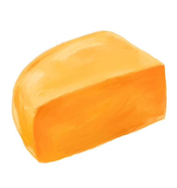 Rueda Queso Lácteos Mantequilla Producto Digital Pintura Óleo Ilustración Arte — Foto de Stock