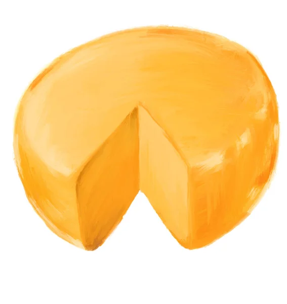 奶酪砂轮乳制品数码油画插图艺术 — 图库照片