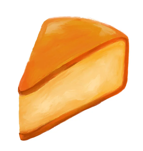 Ruota Formaggio Cera Rossa Rivestito Latticini Digitale Pittura Olio Illustrazione — Foto Stock