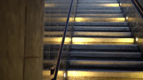 Tunnel Architecture Avec Escalier Éclairage Éclairage Éclairage — Video
