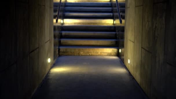 Tunnel Architecture Avec Escalier Éclairage Éclairage Éclairage — Video