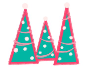 Noel ağacı modern elemets el çizimi çizim çizimi çizim sanatı