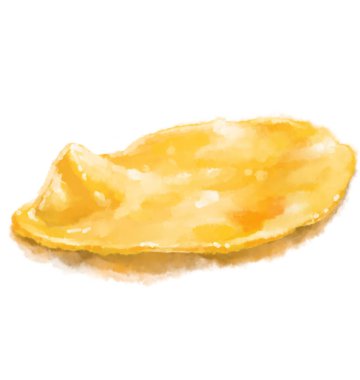 Tereyağı sarısı sütlü süt ürünü suluboya resim sanatı