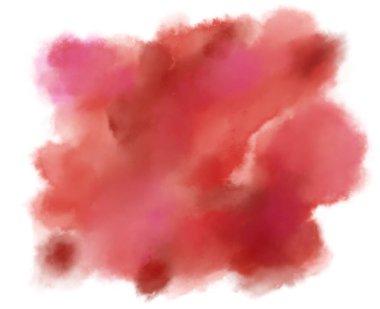 Renkli kırmızı suluboya damlaları fırça darbeleriyle resim sanatını düşürdü