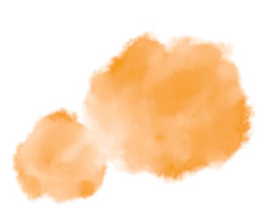 Renkli turuncu suluboya damlaları fırça darbeleriyle resim sanatı yapıyor