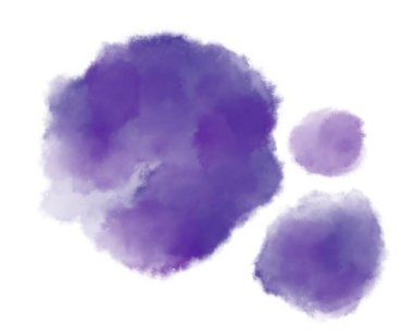 Renkli mor suluboya damlaları fırça darbeleriyle resim sanatını düşürdü