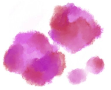 Renkli pembe suluboya damlaları fırça darbeleriyle resim sanatını düşürür