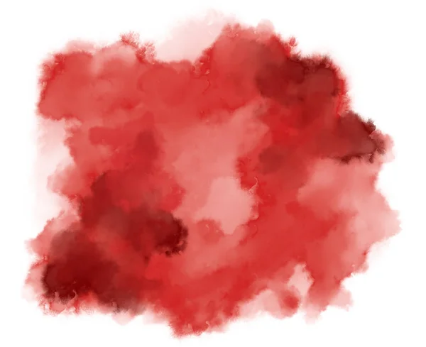 Colorato Rosso Acquerello Blob Gocce Pennello Mano Pittura Illustrazione Arte — Foto Stock