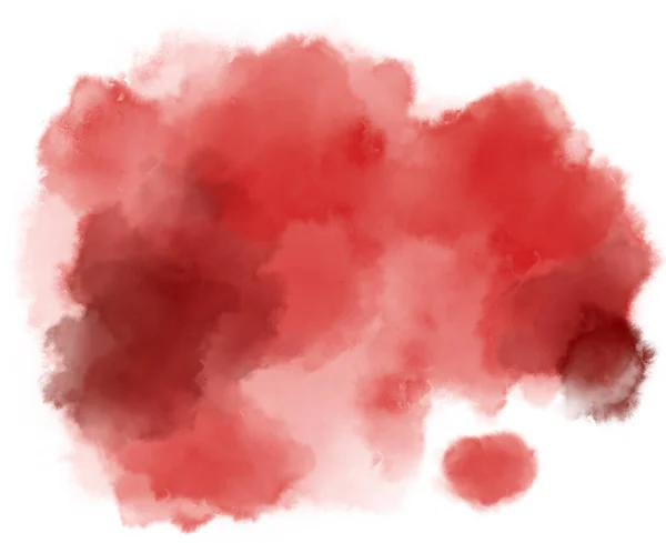 Colorato Rosso Acquerello Blob Gocce Pennello Mano Pittura Illustrazione Arte — Foto Stock