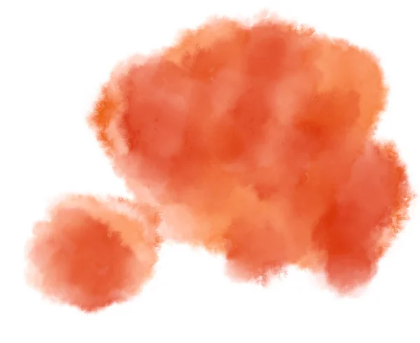 Kleurrijke Oranje Aquarel Blobs Druppels Borstel Hand Schilderen Illustratie Kunst — Stockfoto