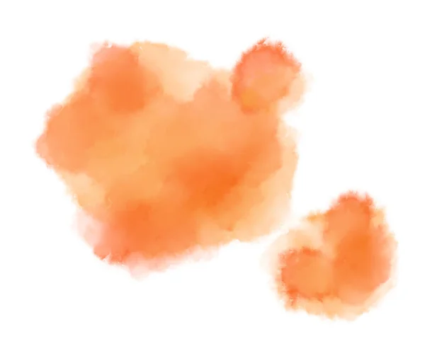Colorido Naranja Acuarela Gotas Pincel Mano Pintura Ilustración Arte — Foto de Stock