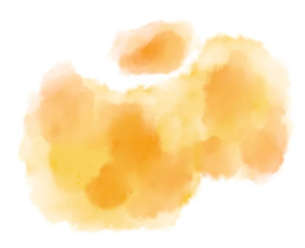 Colorful Yellow Watercolor Blobs Drops Brush Hand Painting Illustration Art — Stock Photo, Image