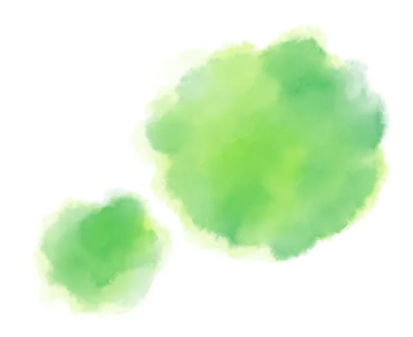 Kleurrijke Groene Aquarel Blobs Druppels Borstel Hand Schilderen Illustratie Kunst — Stockfoto