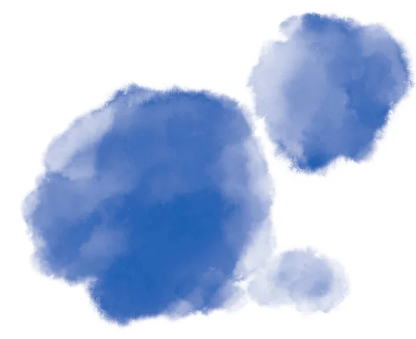 Colorido Azul Acuarela Gotas Pincel Mano Pintura Ilustración Arte — Foto de Stock