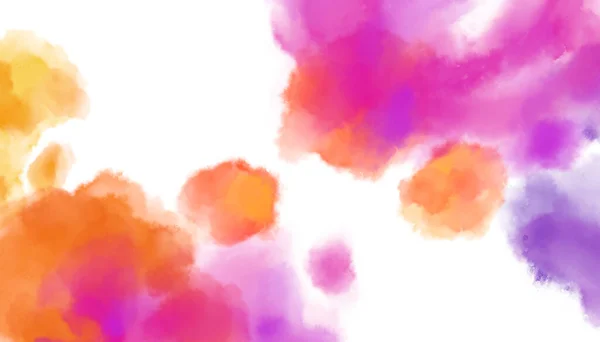 Colorful Rainbow Watercolor Blobs Banner Brush Hand Painting Illustration Art — Stock Photo, Image