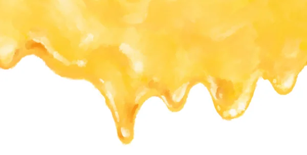 黄油黄乳白色融化波横幅背景手绘插图 — 图库照片