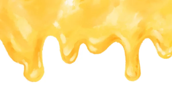 Mantequilla Amarillo Cremoso Fusión Bandera Onda Fondo Mano Pintura Ilustración — Foto de Stock